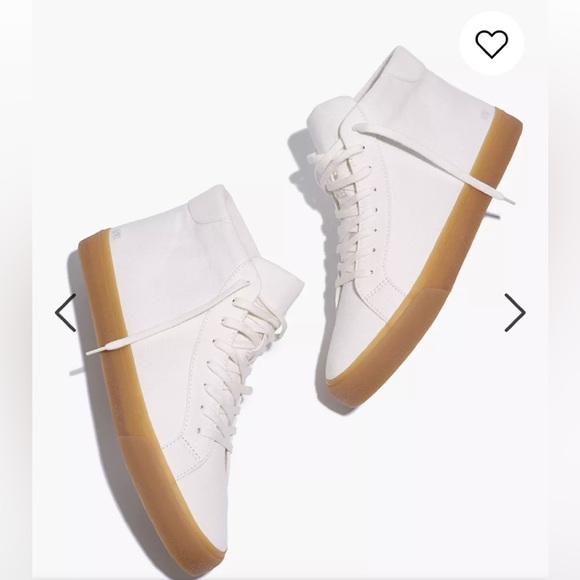 Madewell Sidewalk High-Top Sneakers in Recycled Canvas good condition sz 8 - Picture 1 of 11